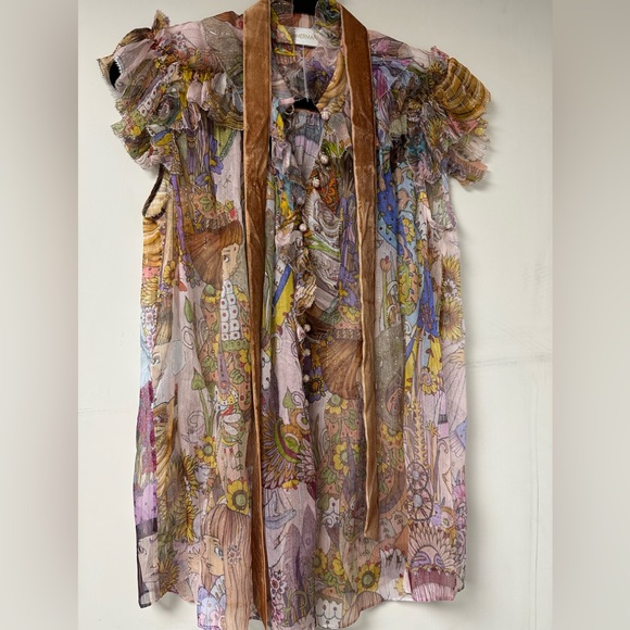 Zimmermann Kaleidoscope Printed Ruffled Top - Size 1 - Picture 13 of 14